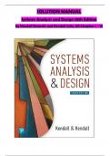 SOLUTION MANUAL For Kendall, Systems Analysis and Design 10th Edition by Kendall Kenneth and Julie Kendall, All Chapters 1 - 16, Complete Newest Version