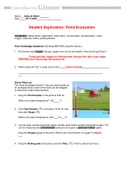 Pond ecosystem Gizmos worksheet answer key by Doha Al Nimer 9GB