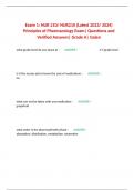 Exam 1: NUR 210/ NUR210 (Latest 2023/ 2024) Principles of Pharmacology Exam| Questions and Verified Answers| Grade A| Galen