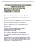 OB EXAM (MATERNITY AND PEDITRIC  NURSING VERSION)  COMPLETE QUESTIONS WITH  DETAILED SOLUTIONS  ALREADY A+ GRADED 