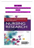 Reading, Understanding, and Applying Nursing Research 6th Edition TEST BANK by James Fain, All Chapters 1 up to 24 Covered Verified Complete Edition