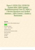 Exam 2: NUR 2755 / NUR2755 (Latest 2024 / 2025 Update) Multidimensional Care IV / MDC 4 | Review Questions and Verified Answers | 100% Correct | Grade A - Rasmussen