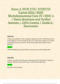 Exam 2: NUR 2755 / NUR2755 (Latest 2024 / 2025) Multidimensional Care IV / MDC 4 | Exam Questions and Verified Answers | 100% Correct | Grade A - Rasmussen