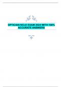 OPTICIAN NCLE EXAM 2024 WITH 100%  ACCURATE ANSWERS