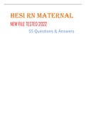 HESI RN MATERNAL NEW FILE- TESTED 2022 ( 55 Questions & Answers)