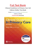 Clinical Guidelines in Primary Care 3rd Edition Hollier Test Bank