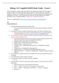 BIOLOGY Exam (elaborations) BIOL 141 BIO 141  exam STUDY GUIDE