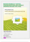 MICROECONOMICS 9TH EDITION (PARKIN)|QUESTIONS AND CORRECT ANSWERS 20242025 100% PASS 