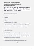 Ch 36 EMT: Obstetric and Gynecologic Emergencies Exam Practice Questions and Answers | 100% Pass