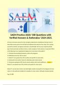 SAEM Practice 2020/ 508 Questions with Verified Answers & Rationales/ 2024-2025. 