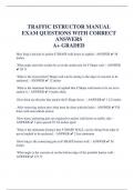 TRAFFIC ISTRUCTOR MANUAL  EXAM QUESTIONS WITH CORRECT  ANSWERS  A+ GRADED 