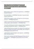 Introduction to Incident Command   FEMA Exam Questions and Solutions  A+ Graded 