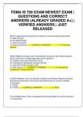 FEMA IS 700 EXAM NEWEST EXAM | QUESTIONS AND CORRECT ANSWERS (ALREADY GRADED A+) | VERIFIED ANSWERS | JUST RELEASED