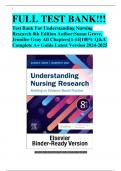 Test Bank For Understanding Nursing Research 8th Edition Author:Susan Grove, Jennifer Gray All Chapters[1-14]100% Q&A Complete A+ Guide Latest Version 2024-2025 