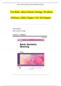  T  7thS  EditionS  WilliamsS  TestS  est Bank - Basic Geriatric Nursing, 7th edition  (Williams, 2020), Chapter 1-20 | All Chapters