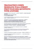 TRANSACTION COMPS MODELING WALL STREET PREP EXAM 2024 QUESTIONS WITH ANSWERS