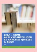 LEAF - CRIME ANALYSIS/INTELLIGENCE ANALYSIS QUIZZES & ANS!!