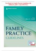 Test Bank for Family Practice Guidelines 6th  Edition by Jill C. Cash (STUVIA)