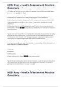 HESI Prep - Health Assessment Practice  Questions