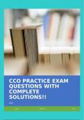 CCO PRACTICE EXAM QUESTIONS WITH COMPLETE SOLUTIONS!!