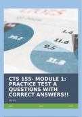 CTS 155- MODULE 1: PRACTICE TEST A QUESTIONS WITH CORRECT ANSWERS!!