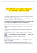  Class D Water License Texas Questions And Answers Latest Top Score.