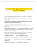 Class D Water Operator Questions And Answers Rated A+.