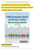 TEST BANK Public/Community Health and Nursing  Practice:Caring for Populations 2nd Edition by Christine  L. Savage, Chapters 1 - 22, Complete 