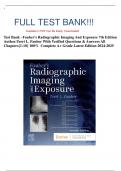 Test Bank –Fauber’s Radiographic Imaging And Exposure 7th Edition Author:Terri L. Fauber With Verified Questions & Answers All Chapters{1-10} 100%  Complete A+ Grade Latest Edition 2024-2025