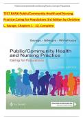 TEST BANK Public/Community Health and Nursing  Practice:Caring for Populations 3rd Edition by Christine  L. Savage, Chapters 1 - 22, Complete  