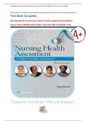 Test Bank Complete_ Nursing Health Assessment A Best Practice Approach 3rd Edition, Sharon Jensen MN RN (Author) 2019, |Five Units With All Chapters 1-30