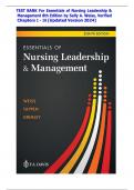 Test Bank For Essentials of Nursing Leadership and Management 8th Edition by (Weiss/Tappen/Grimley) ISBN: 9781719649964, All 16 Chapters Covered, Verified Latest Edition