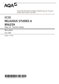 AQA GCSE RELIGIOUS STUDIES A 8062/2A Paper 2A: Thematic studies Mark scheme June 2020