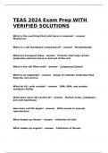 TEAS 2024 Exam Prep WITH VERIFIED SOLUTIONS