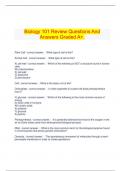 Biology 101 Review Questions And Answers Graded A+.