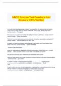 NBCE Practice Test Questions And Answers 100% Verified.