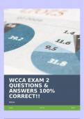 WCCA EXAM 2 QUESTIONS & ANSWERS 100% CORRECT!!