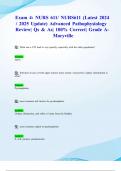 Exam 4: NURS 611/ NURS611 (Latest 2024/ 2025 Update) Advanced Pathophysiology Review| Qs & As| 100% Correct| Grade A- Maryville