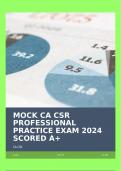 MOCK CA CSR PROFESSIONAL PRACTICE EXAM 2024 SCORED A+