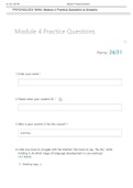 PSYCHOLOGY D094- Module 4 Practice Questions & Answers