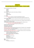 NR 328 PEDIATRIC NURSING EXAM 1 STUDY GUIDE / NR328 PEDIATRIC NURSING EXAM 1 STUDY GUIDE: CHAMBERLAIN COLLEGE OF NURSING - LATEST, A COMPLETE DOCUMENT FOR EXAM