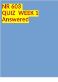 NR 603 QUIZ WEEK 1 Answered