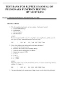 TEST BANK FOR RUPPEL’S MANUAL OF PULMONARY FUNCTION TESTING 13 TH EDITION BY MOTTRAM