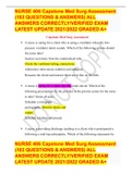 NURSE 406 Capstone Med Surg Assessment (103 QUESTIONS & ANSWERS) ALL ANSWERS CORRECTLY/VERIFIED EXAM LATEST UPDATE 2021/2022 GRADED A+ 