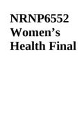 NRNP6552 Women’s Health Final Exam 2022.