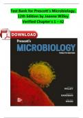 TEST BANK For Prescott's Microbiology, 12th Edition by Joanne Willey Verified Chapter's 1 - 42 Newest Version 2024 Edition Instant Pdf Download