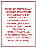  ASU MIC 205 PENTON EXAM 1 QUESTIONS AND COMPLETE 100% CORRECT VERIFIED ANSWERS WITH WELL EXPLAINED RATIONALES VERIFIED BY EXPERTS AND GRADED A+ LATEST UPDATE 2024 ALREADY PASSED!!!!!!!!!WITH 100% GUARANTEED SUCCESS AFTER DOWNLOAD (ALL YOU NEED TO PASS YO