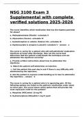 NSG 3100 Exam 3 Supplemental with complete verified solutions 2025-2026