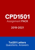 CPD1501 - Tutorial Letters 201 (Merged) (2019-2021) (Questions&Answers)
