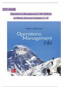 TEST BANK for Operations Management, 14th Editio by William Stevenson, Verified Chapters 1 - 19, Complete Newest Version